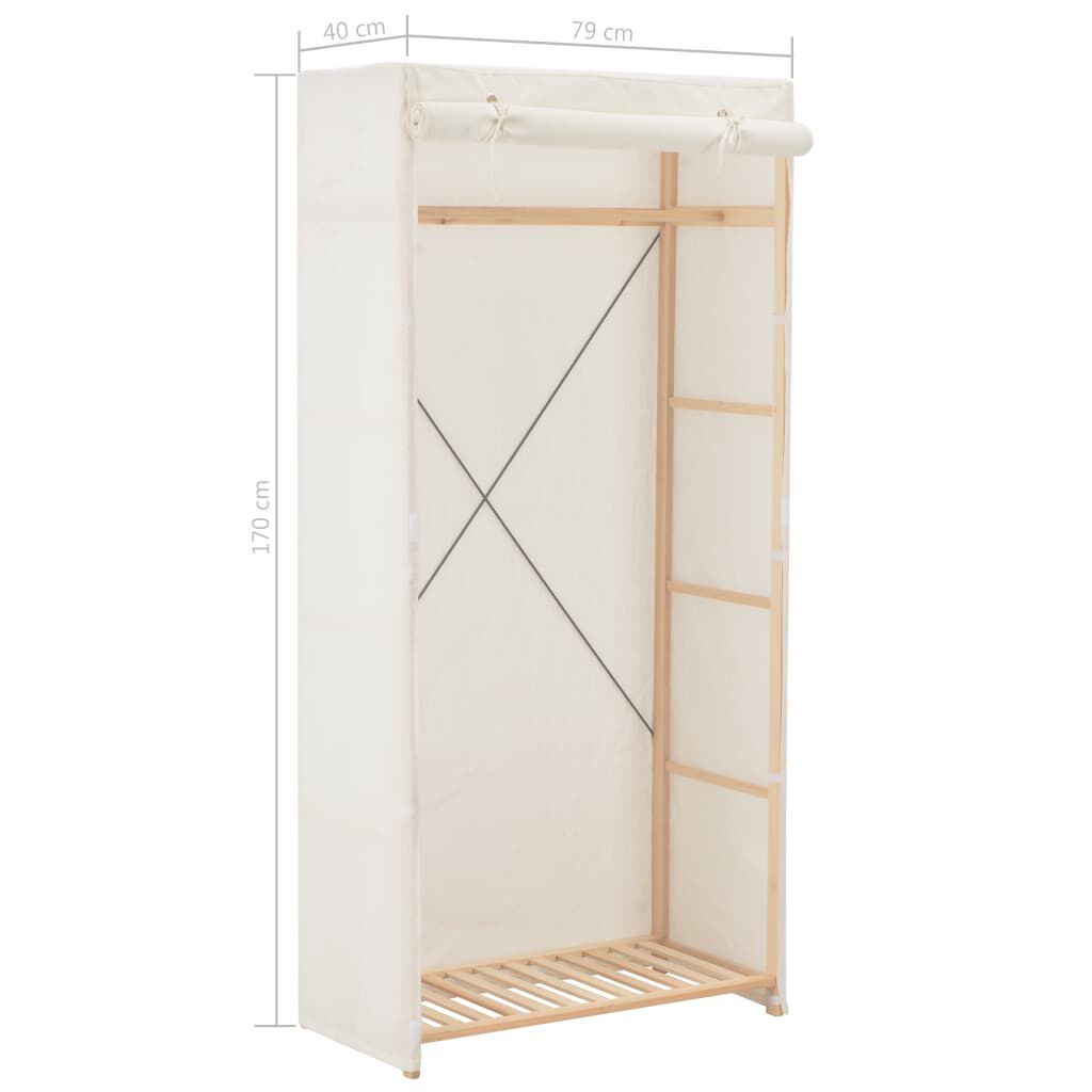 vidaXL Ντουλάπα Λευκή 79 x 40 x 170 εκ. Υφασμάτινη
