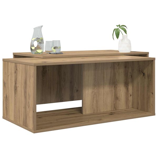 vidaXL &Sigma;&epsilon;&tau; &Tau;&rho;&alpha;&pi;&epsilon;&zeta;&iota;&omicron;ύ &Gamma;&iota;&alpha; &Kappa;&alpha;&phi;έ 2 pcs Artisan Oak &Epsilon;&pi;&epsilon;&xi;&epsilon;&rho;&gamma;&alpha;&sigma;&mu;έ&nu;&omicron; &xi;ύ&lambda;&omicron;
