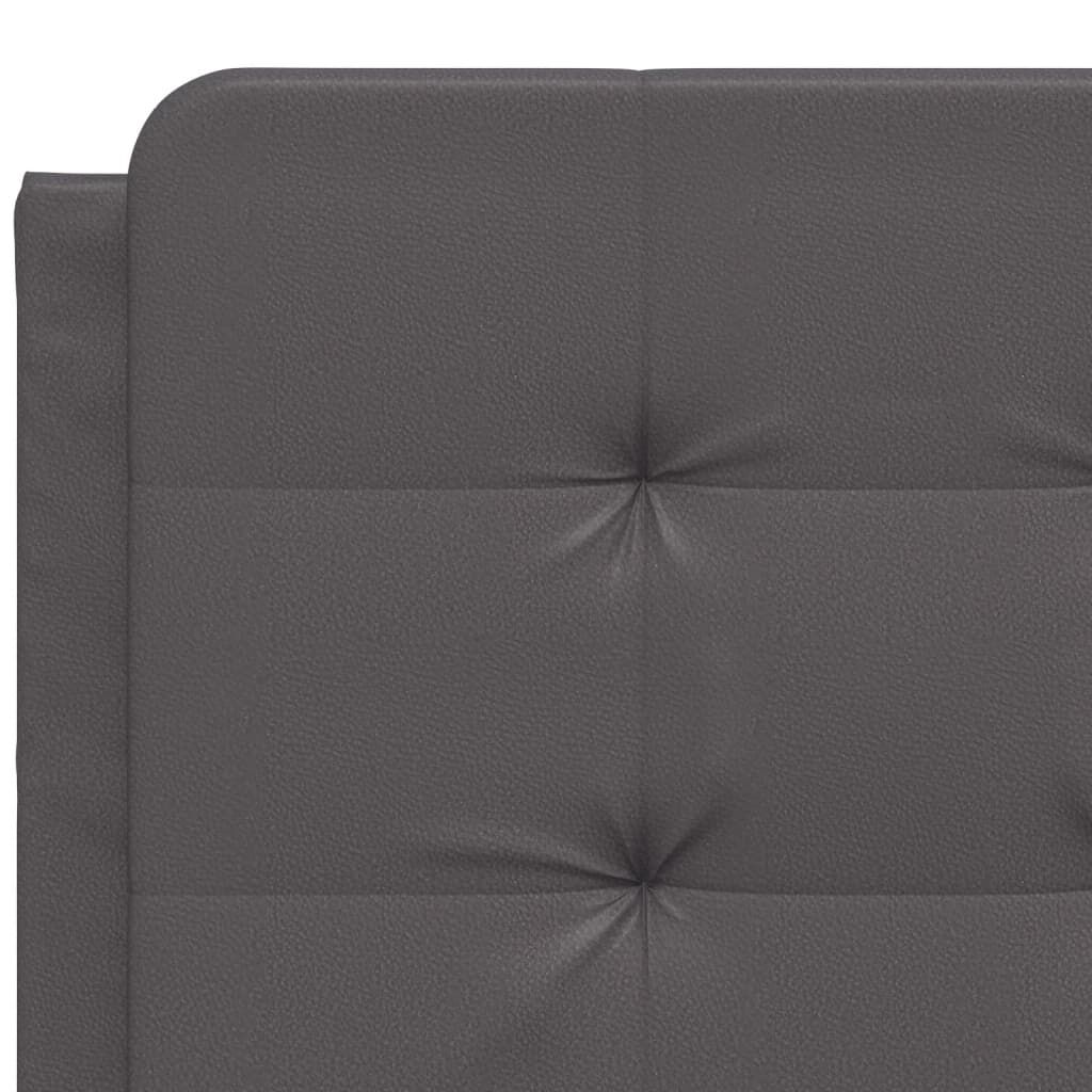 vidaXL Κρεβάτι με Στρώμα Γκρι 140x190εκ. από Συνθετικό Δέρμα