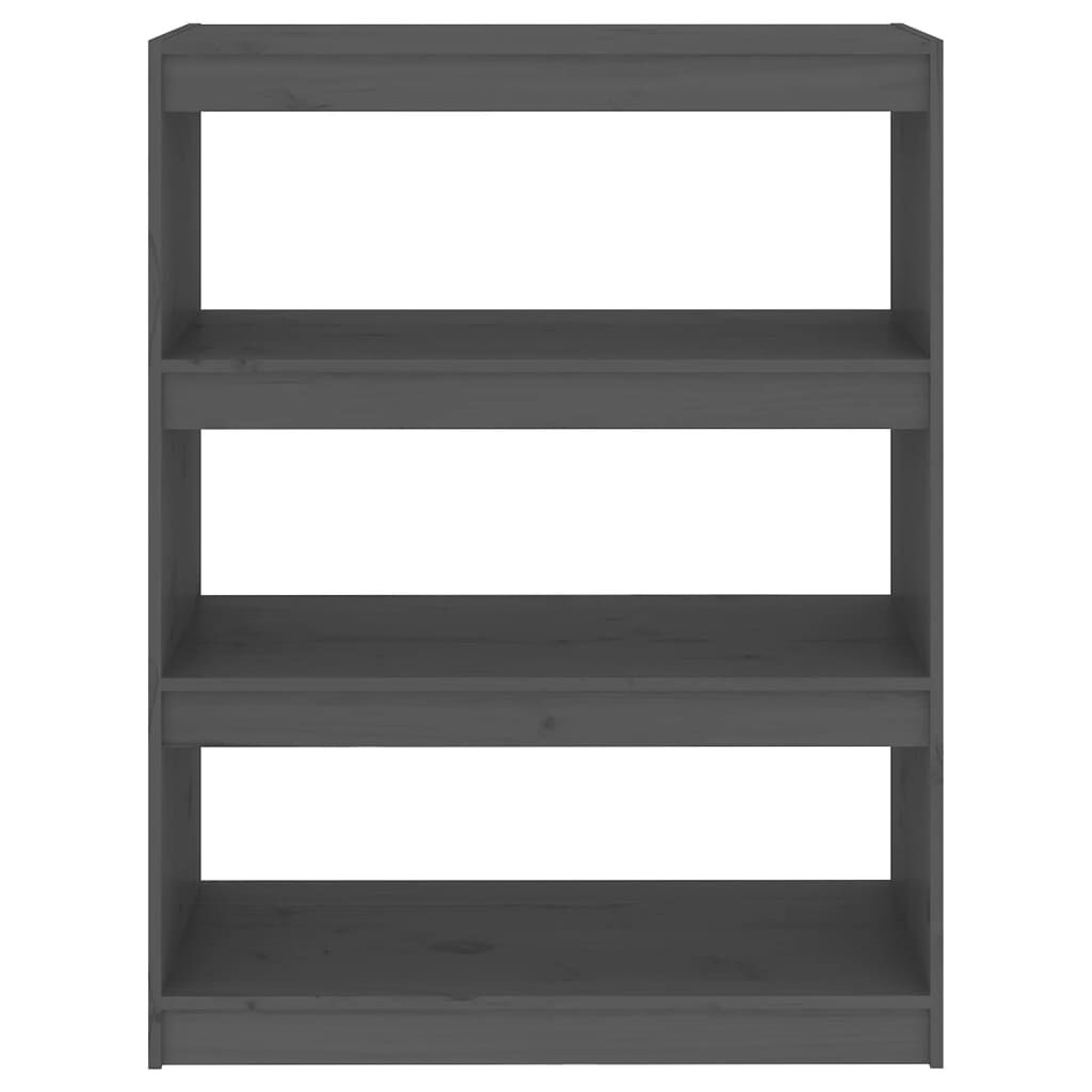 vidaXL Βιβλιοθήκη/Διαχωριστικό Χώρου Γκρι 80x30x103,5 εκ. Μασίφ Πεύκο
