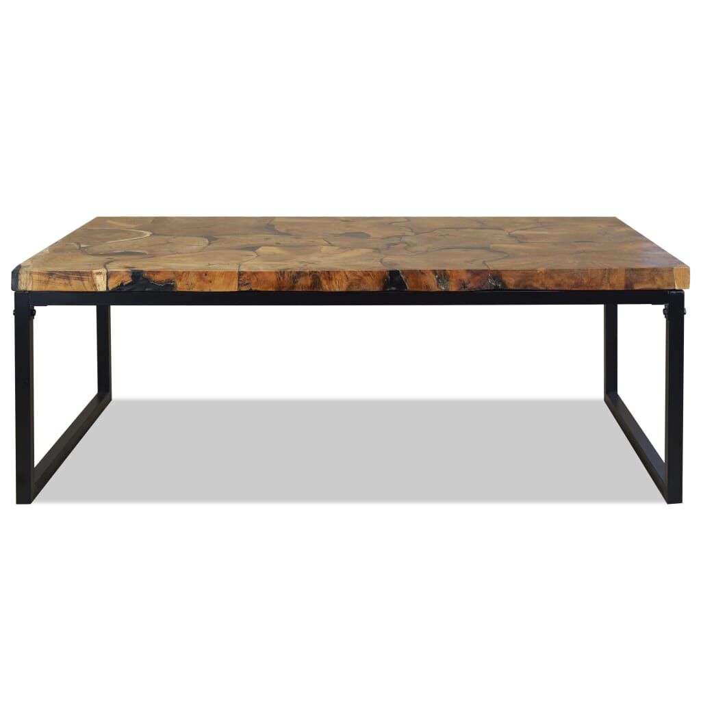 vidaXL Τραπεζάκι Σαλονιού 110 x 60 x 40 εκ. από Ξύλο Teak και Ρητίνη