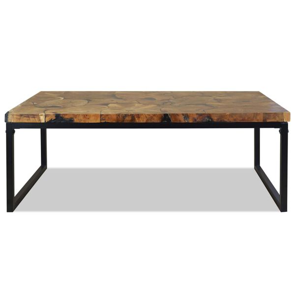 vidaXL Τραπεζάκι Σαλονιού 110 x 60 x 40 εκ. από Ξύλο Teak και Ρητίνη