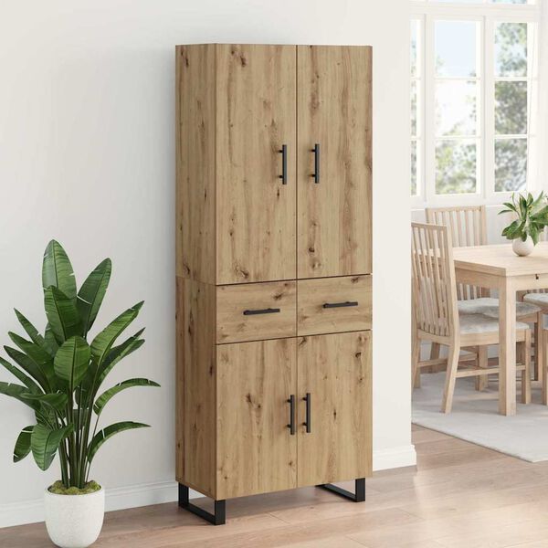 vidaXL Highboard &mu;&epsilon; &sigma;&upsilon;&rho;&tau;ά&rho;&iota; 2 pcs Artisan Oak 69,5 x 34 x 180 &epsilon;&kappa;.