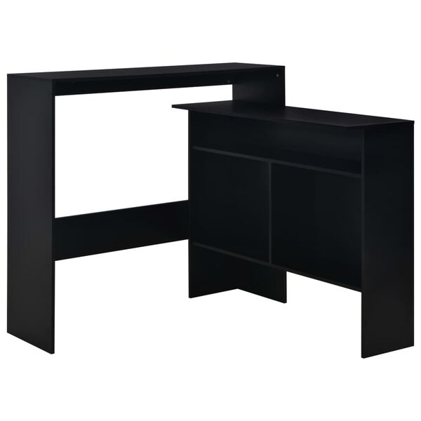 vidaXL Τραπέζι Μπαρ με 2 Επιφάνειες Χρώμα Μαύρο 130 x 40 x 120 εκ.