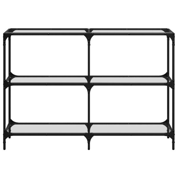 vidaXL Τραπέζι Σαλονιού Επιφάνεια Διαφανές Γυαλί 118,5x30x81 εκ Ατσάλι