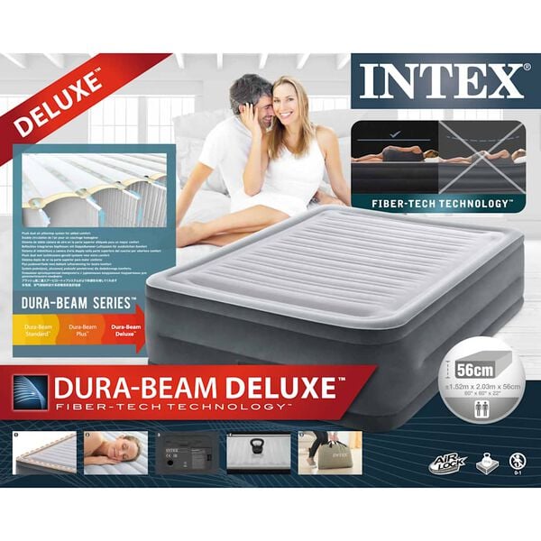 Intex Στρώμα Φουσκωτό Dura-Beam Deluxe Comfort Plush Διπλό 56 εκ.