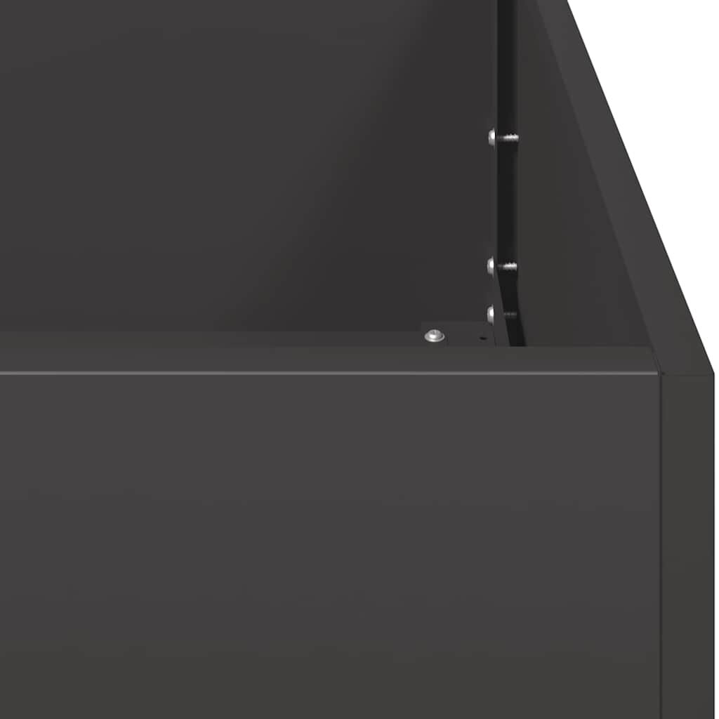 vidaXL Ζαρντινιέρα Μαύρη 280x80x40 εκ. από Χάλυβα