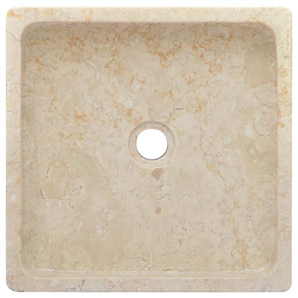vidaXL Νιπτήρας Κρεμ 40 x 40 x 10 εκ. Μαρμάρινος