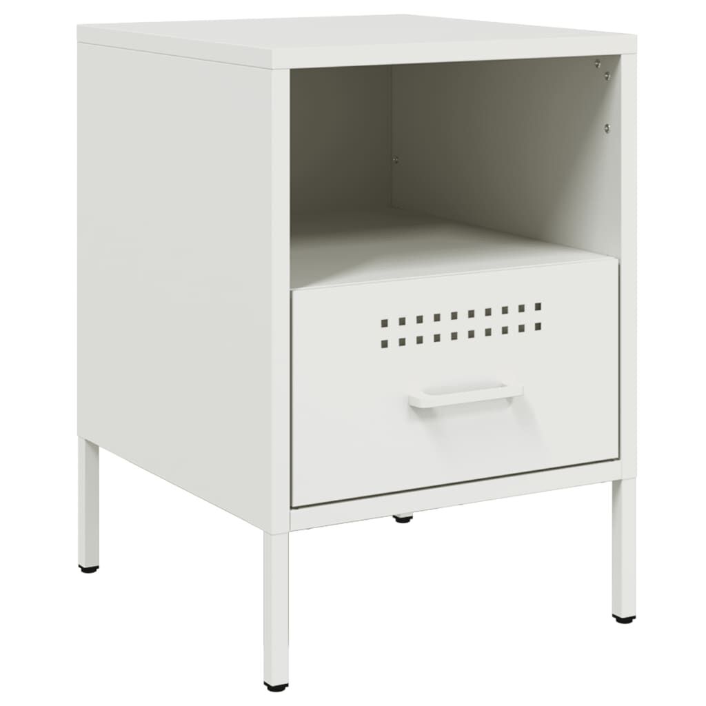 vidaXL Κομοδίνα 2 τεμ. Λευκές 36x39x50,5 εκ. Χάλυβα