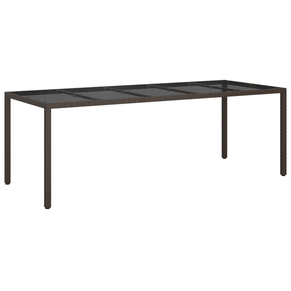 vidaXL Τραπέζι Υπαίθριας Σίτισης Καφέ 250x100x75 εκ. Συνθετικό Ράτα