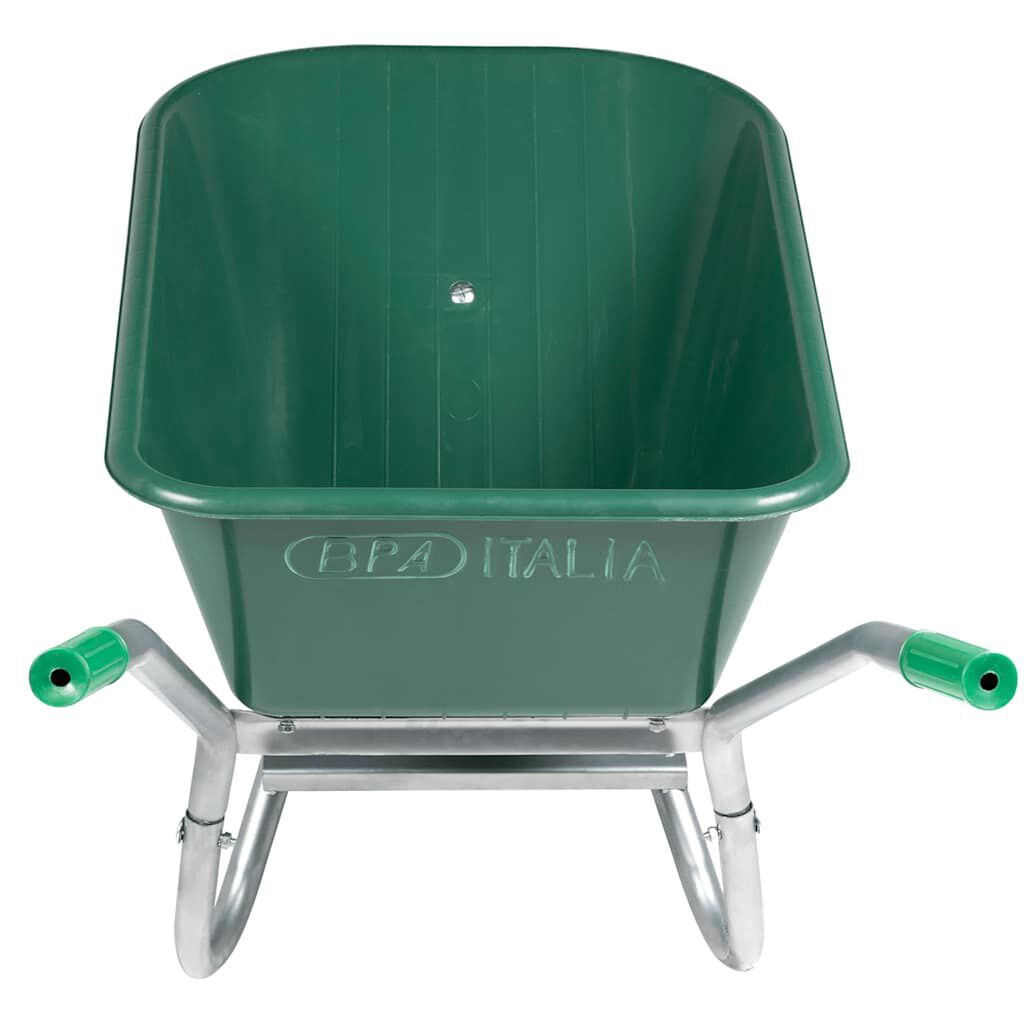 vidaXL Καροτσάκι πράσινο 90 L 150 kg από γαλβανισμένο χάλυβα πλαστικό
