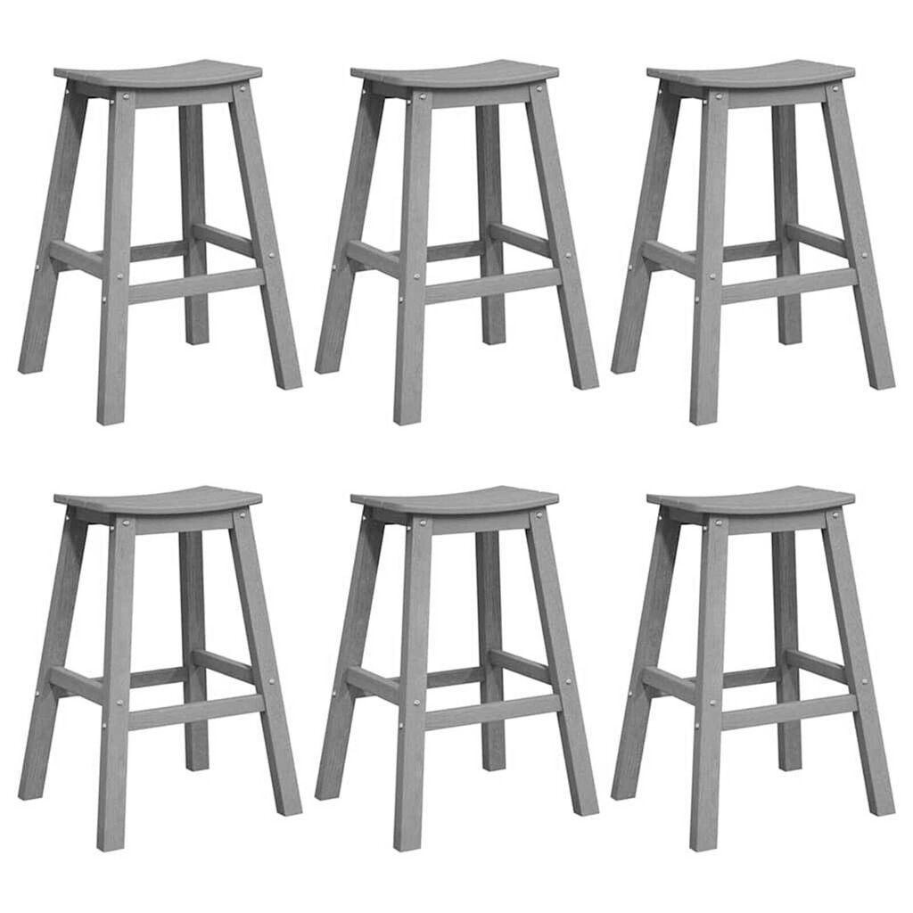 vidaXL Σετ Μπαρ Κήπου 6 pcs Ανοιχτό γκρι HDPE