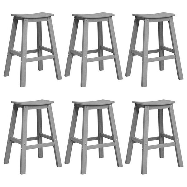 vidaXL Σετ Μπαρ Κήπου 6 pcs Ανοιχτό γκρι HDPE