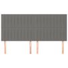 vidaXL Κεφαλάρι Κρεβατιού Σκούρο Γκρι 200x5x118/128 εκ. Ύφασμα
