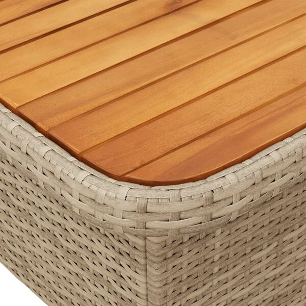 vidaXL Τραπέζι Κήπου Μπεζ 80x80x71 εκ. Συνθετικό Ρατάν / Ξύλο Ακακίας
