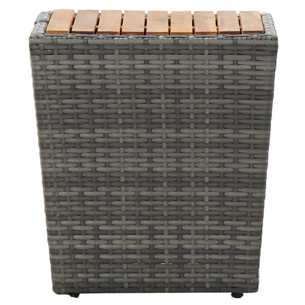 vidaXL Τραπέζι Βοηθητικό Γκρι 41,5x41,5x43 εκ Συνθ.Ρατάν/Ξύλο Ακακίας