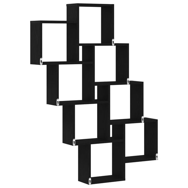vidaXL Ράφι Τοίχου Μαύρη δρυς 90 x 15 x 119.5 εκ Επεξεργασμένο ξύλο