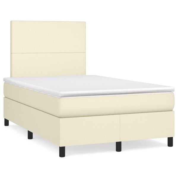 vidaXL &Kappa;&rho;&epsilon;&beta;ά&tau;&iota; Boxspring &mu;&epsilon; &Sigma;&tau;&rho;ώ&mu;&alpha; &Kappa;&rho;&epsilon;&mu; 120x200&epsilon;&kappa;. &alpha;&pi;ό &Sigma;&upsilon;&nu;&theta;&epsilon;&tau;&iota;&kappa;ό &Delta;έ&rho;&mu;&alpha;