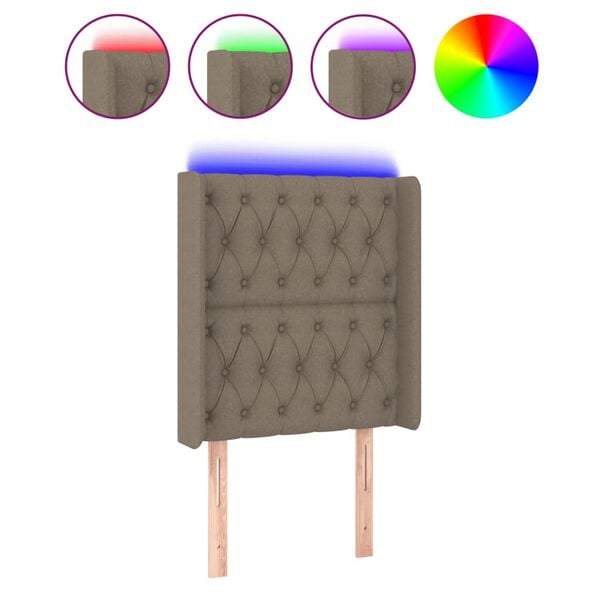 vidaXL &Kappa;&epsilon;&phi;&alpha;&lambda;ά&rho;&iota; &Kappa;&rho;&epsilon;&beta;&alpha;&tau;&iota;&omicron;ύ LED Taupe 83x16x118/128&epsilon;&kappa;. &Upsilon;&phi;&alpha;&sigma;&mu;ά&tau;&iota;&nu;&omicron;