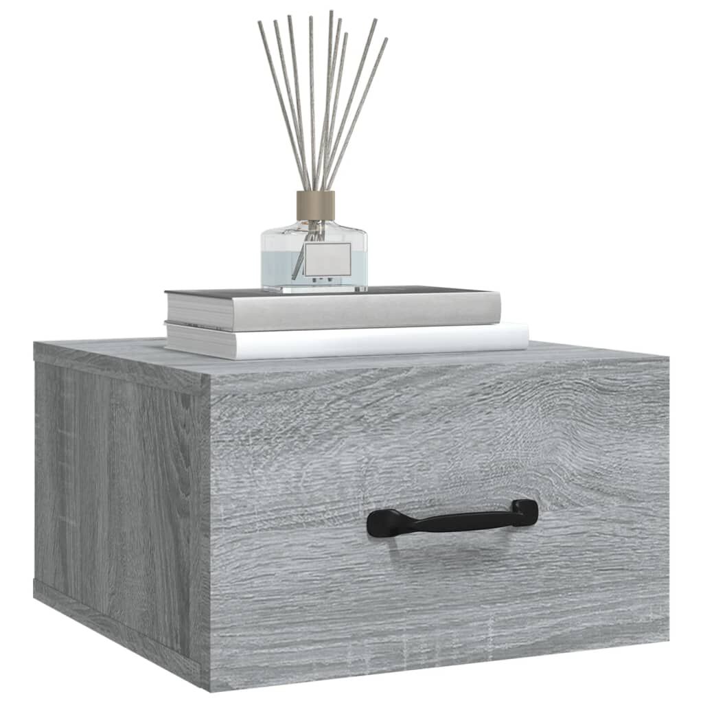 vidaXL Κομοδίνα Επιτοίχια Γκρι Sonoma 35 x 35 x 20 εκ.