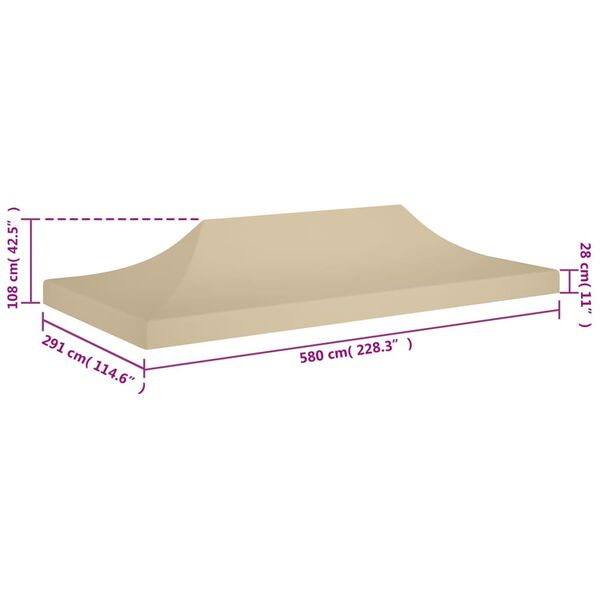vidaXL Κάλυμμα Τέντας Εκδηλώσεων Μπεζ 6 x 3 μ. 270 γρ/μ²