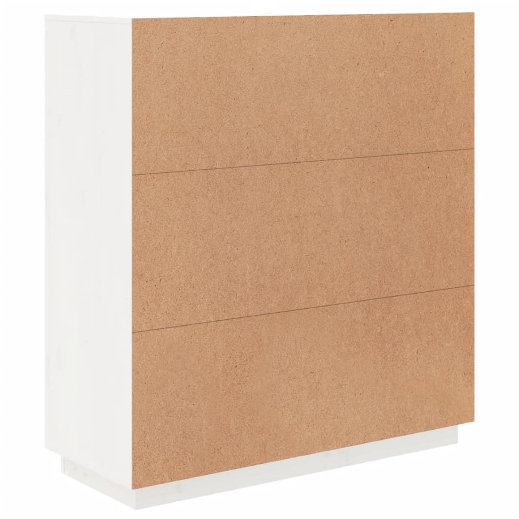 vidaXL Ντουλάπι Ψηλό Λευκό 100x40x108,5 εκ. από Μασίφ Ξύλο Πεύκου