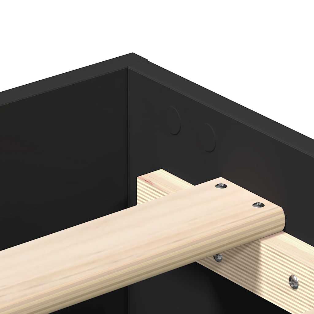 vidaXL Πλαίσιο κρεβατιού χωρίς στρώμα Μαύρο 100x200 cm