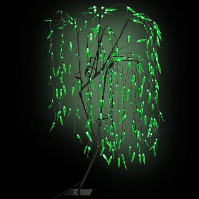 vidaXL Χριστουγεννιάτικο Δέντρο LED Σχέδιο Ιτιάς Πράσινο Φως 150 εκ.