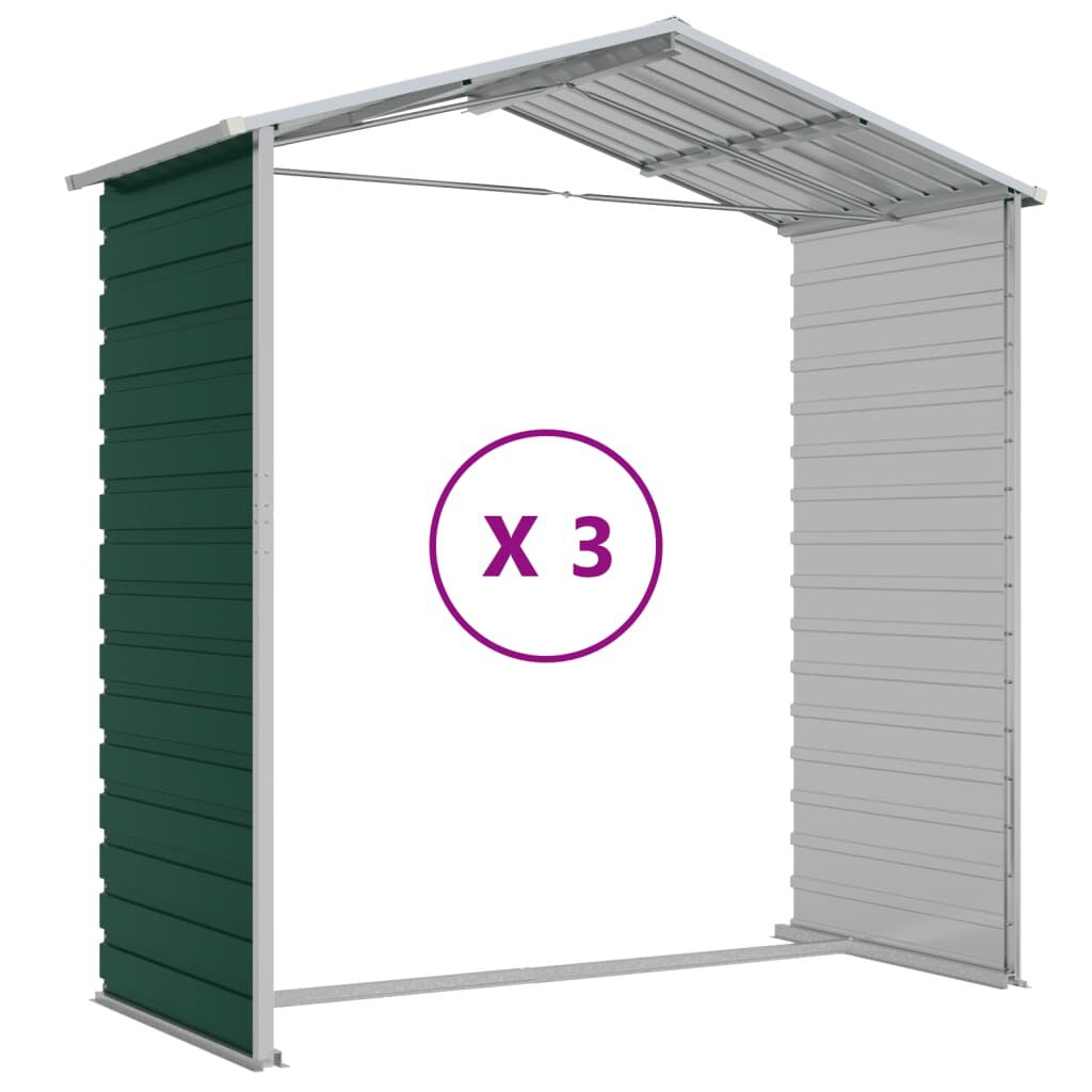 vidaXL Αποθήκη Κήπου Πράσινη 191 x 300 x 198 εκ. Γαλβανισμένο Ατσάλι