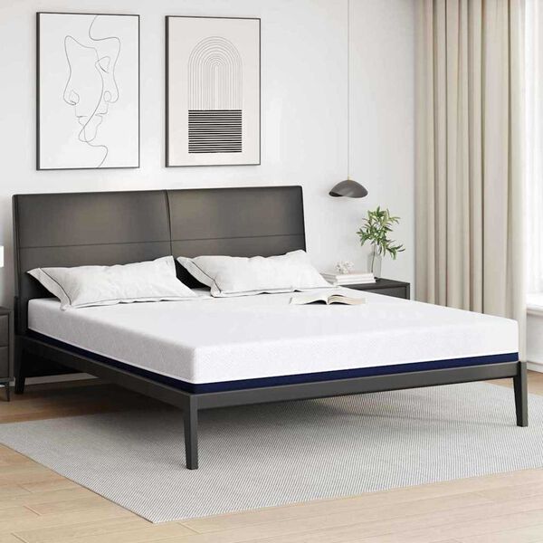vidaXL Στρώμα Λευκό, Μπλε 200 x 200 cm Pěna
