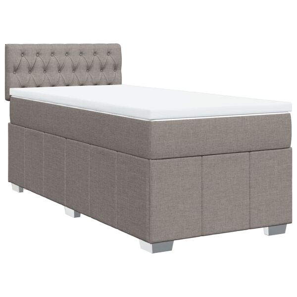vidaXL &Kappa;&rho;&epsilon;&beta;ά&tau;&iota; Boxspring &mu;&epsilon; &Sigma;&tau;&rho;ώ&mu;&alpha; Taupe 90x190 &epsilon;&kappa;.&Upsilon;&phi;&alpha;&sigma;&mu;ά&tau;&iota;&nu;&omicron;