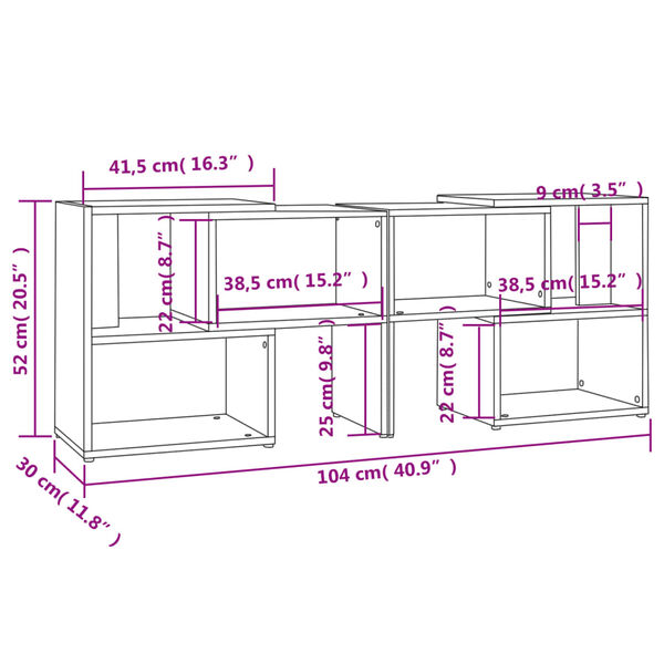 vidaXL Έπιπλο Τηλεόρασης Λευκό Γυαλ. 104 x 30 x 52 εκ. από Επεξ. Ξύλο