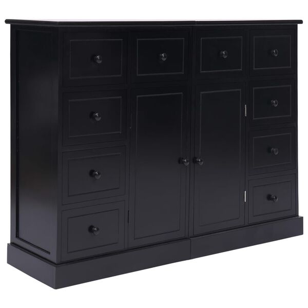 vidaXL Ντουλάπι με 10 Συρτάρια Μαύρο 113 x 30 x 79 εκ. από Ξύλο
