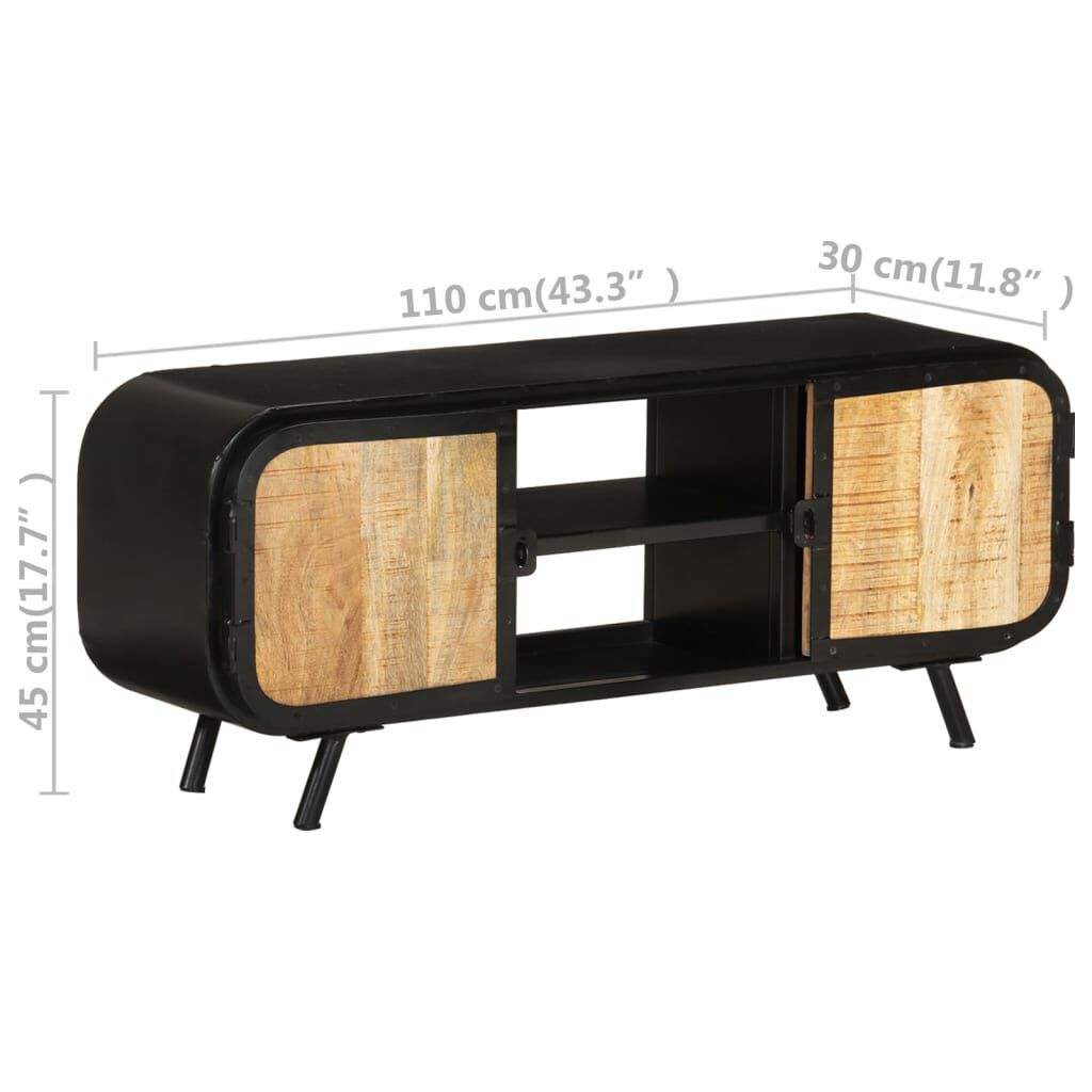 vidaXL Έπιπλο Τηλεόρασης 110 x 30 x 45 εκ. από Ακατέργαστο Ξύλο Μάνγκο