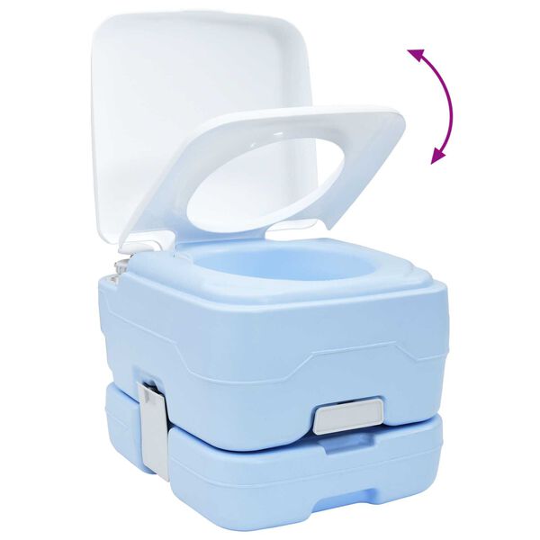 vidaXL Φορητή Τουαλέτα Κατασκήνωσης - 10L Δεξαμενή Φρέσκου Νερού & 10L Δεξαμενή Απορριμμάτων - Μπλε
