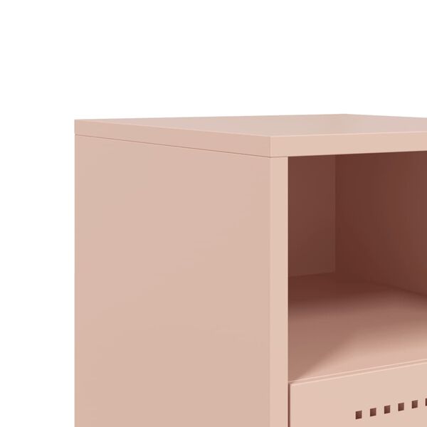 vidaXL Κομοδίνα 2 τεμ. Ροζ 36x39x60,5 εκ. από Χάλυβα