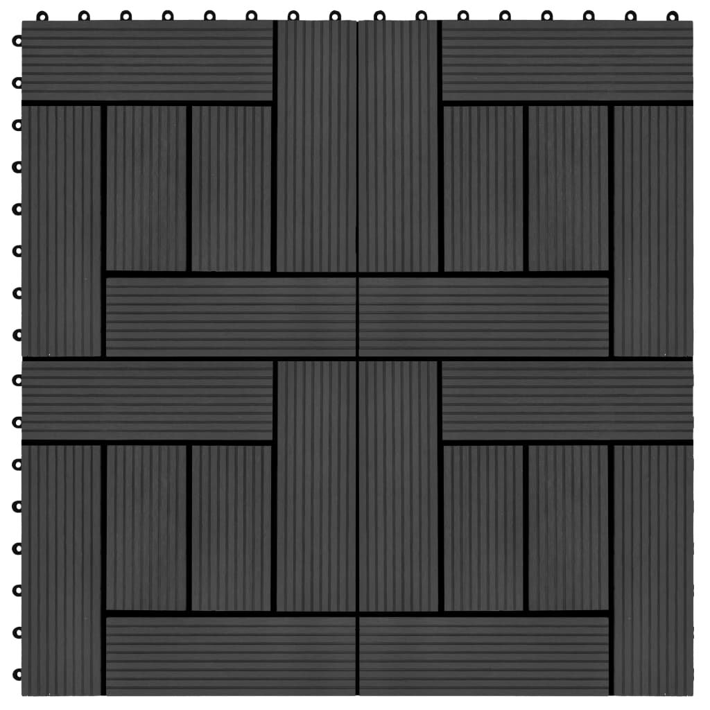 vidaXL Πλακάκια Deck 11 τεμ. Μαύρα 30 x 30 εκ. 1 μ² από WPC