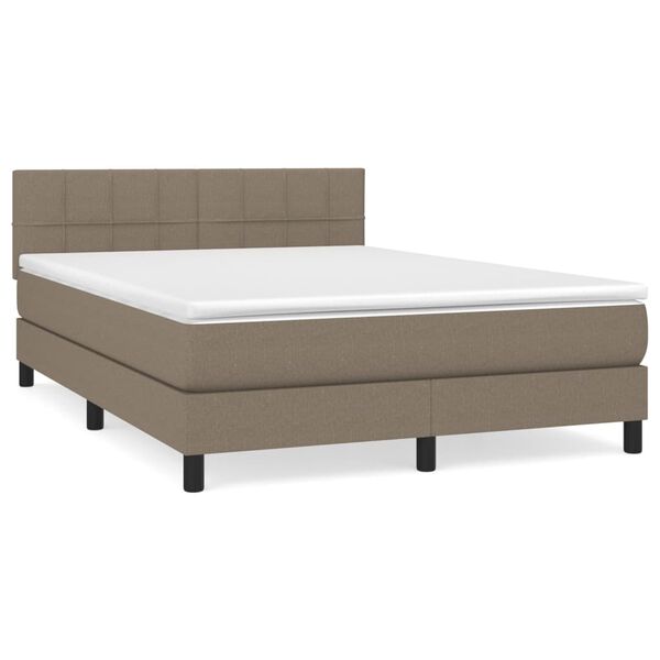 vidaXL &Kappa;&rho;&epsilon;&beta;ά&tau;&iota; Boxspring &mu;&epsilon; &Sigma;&tau;&rho;ώ&mu;&alpha; Taupe 140x190 &epsilon;&kappa;. &Upsilon;&phi;&alpha;&sigma;&mu;ά&tau;&iota;&nu;&omicron;