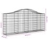 vidaXL Συρματοκιβώτια Τοξωτά 6 τεμ. 200x30x80/100 εκ. Γαλβαν. Ατσάλι