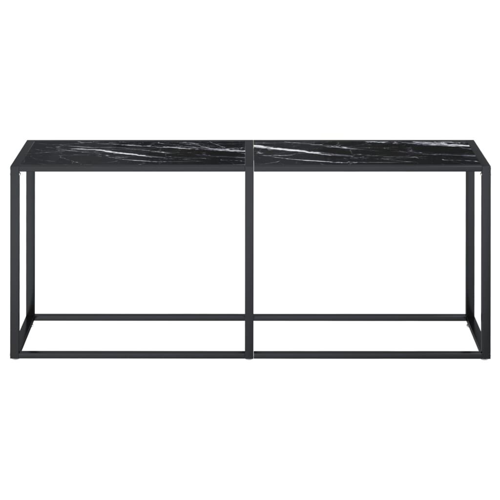 vidaXL Τραπέζι Κονσόλα Μαύρο Όψη Μαρμάρου 180x35x75,5 εκ. Ψημένο Γυαλί