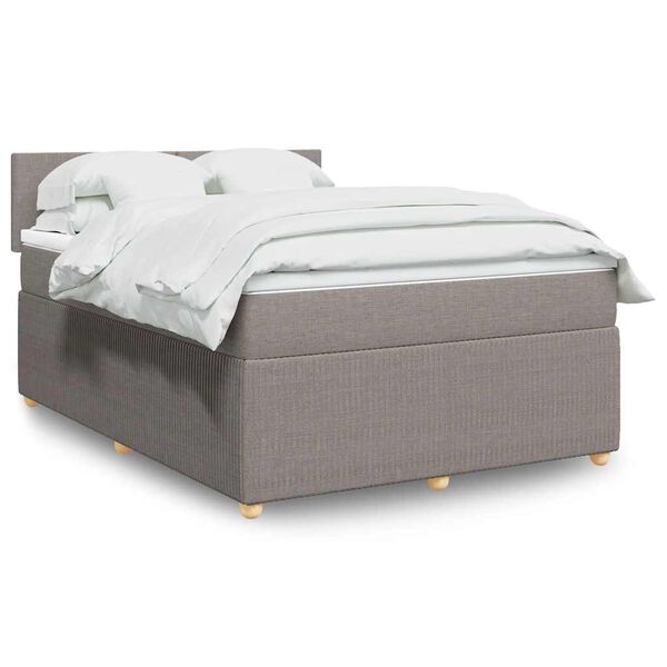 vidaXL &Kappa;&rho;&epsilon;&beta;ά&tau;&iota; Boxspring &mu;&epsilon; &Sigma;&tau;&rho;ώ&mu;&alpha; Taupe 160x200 &epsilon;&kappa;. &Upsilon;&phi;&alpha;&sigma;&mu;ά&tau;&iota;&nu;&omicron;