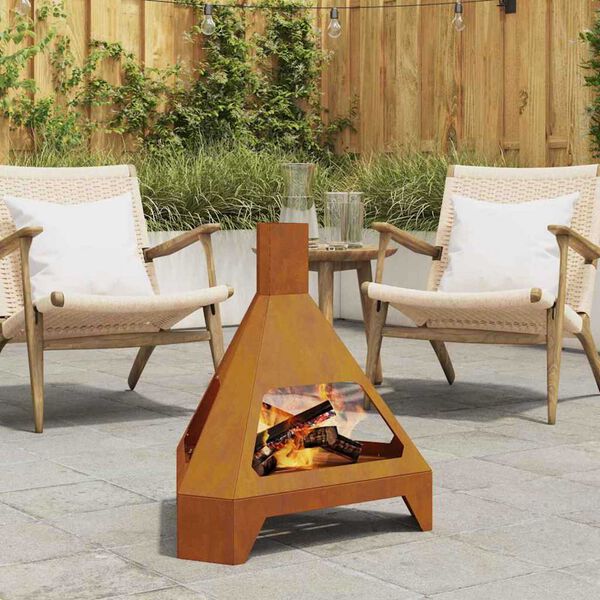vidaXL Φωτιά Καφέ 50 x 43 x 52 εκ. Ατσάλι σκληρυθέν στον αέρα