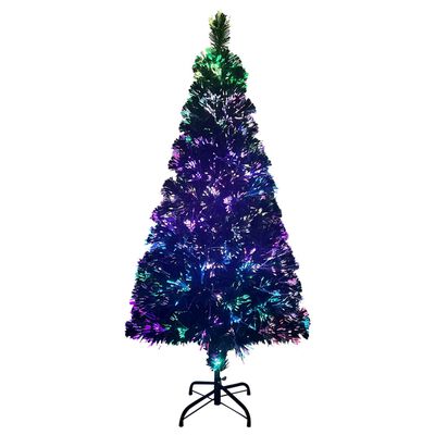 vidaXL Χριστουγεννιάτικο Δέντρο Τεχν & Βάση Πράσινο Οπτικές Ίνες 120εκ