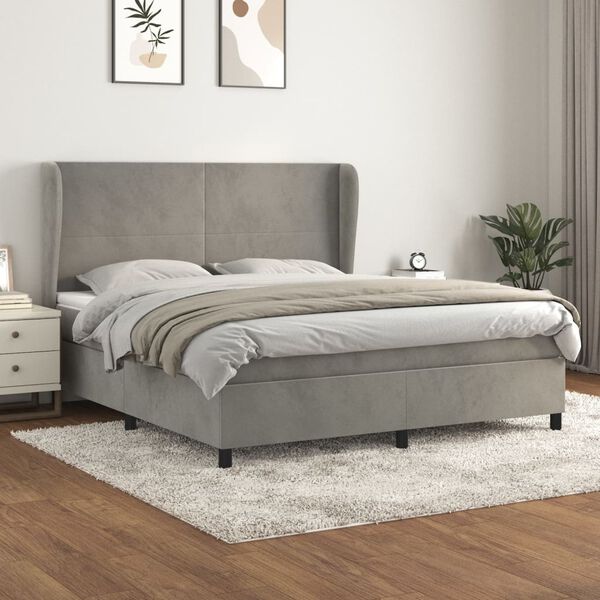 vidaXL &Kappa;&rho;&epsilon;&beta;ά&tau;&iota; Boxspring &mu;&epsilon; &Sigma;&tau;&rho;ώ&mu;&alpha; &Alpha;&nu;&omicron;&iota;&chi;&tau;ό &Gamma;&kappa;&rho;&iota; 180x200 &epsilon;&kappa;. &Beta;&epsilon;&lambda;&omicron;ύ&delta;&iota;&nu;&omicron;