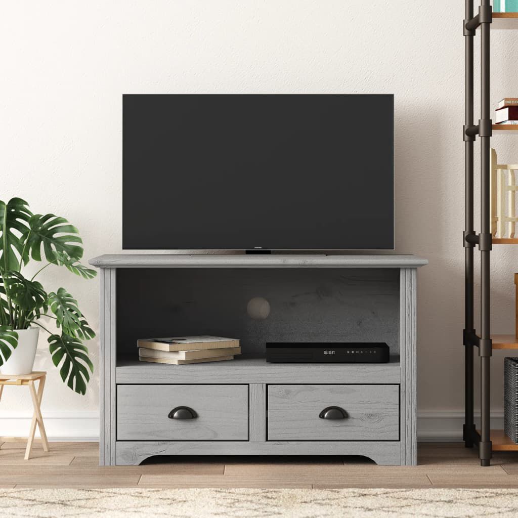 vidaXL Έπιπλο Τηλεόρασης BODO 2 Συρτάρια Γκρι 91,5x44,5x56 εκ. Πεύκο