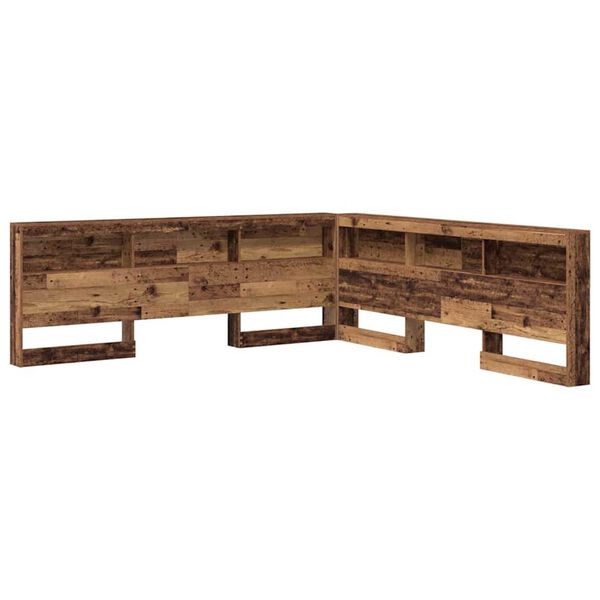 vidaXL Κεφαλάρι Αποθήκης με ράφι Παλαιό ξύλο 180 cm Επεξεργασμένο ξύλο