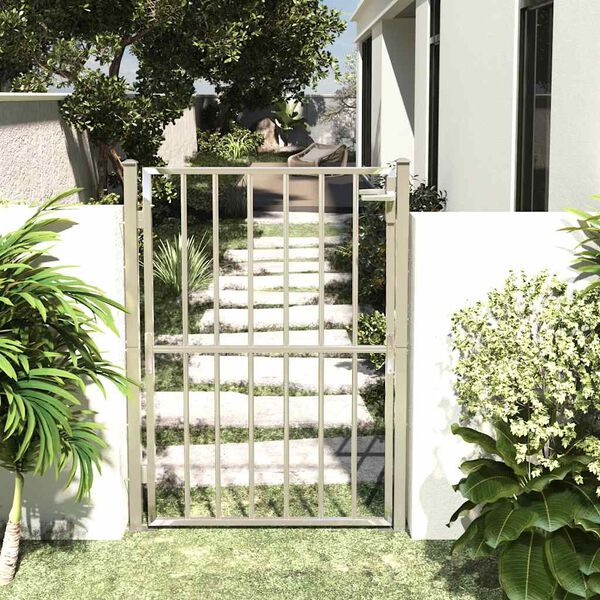vidaXL Πόρτα Περίφραξης Κήπου 100 x 150 εκ. από Ανοξείδωτο Ατσάλι