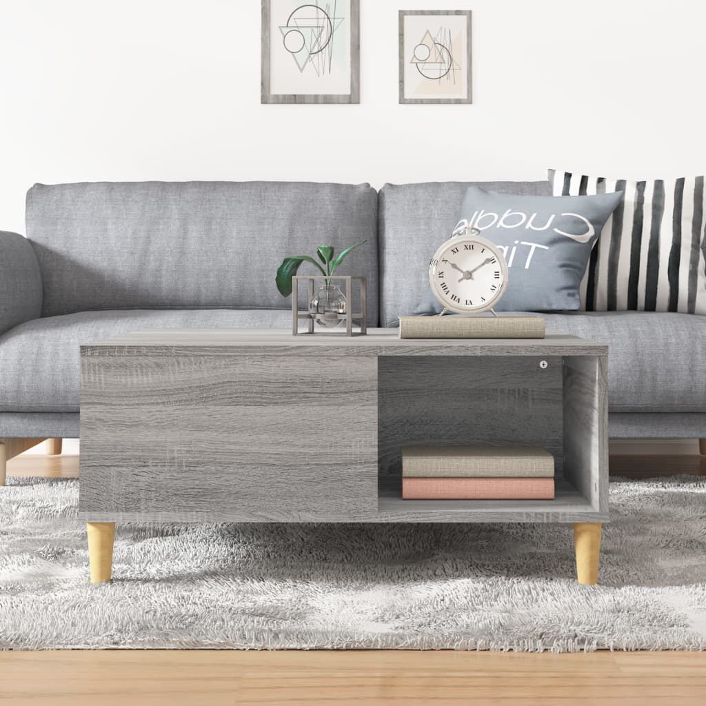 vidaXL Τραπεζάκι Σαλονιού Γκρι Sonoma 80x80x36,5εκ. Επεξεργασμένο Ξύλο