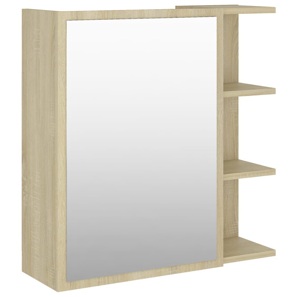 vidaXL Καθρέφτης Μπάνιου Sonoma Δρυς 62,5x20,5x64 εκ. από Επεξ. Ξύλο