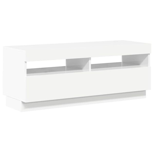 vidaXL Έπιπλο Τηλεόρασης με LED Γυαλιστερό Άσπρο 100 x 35 x 40 εκ.